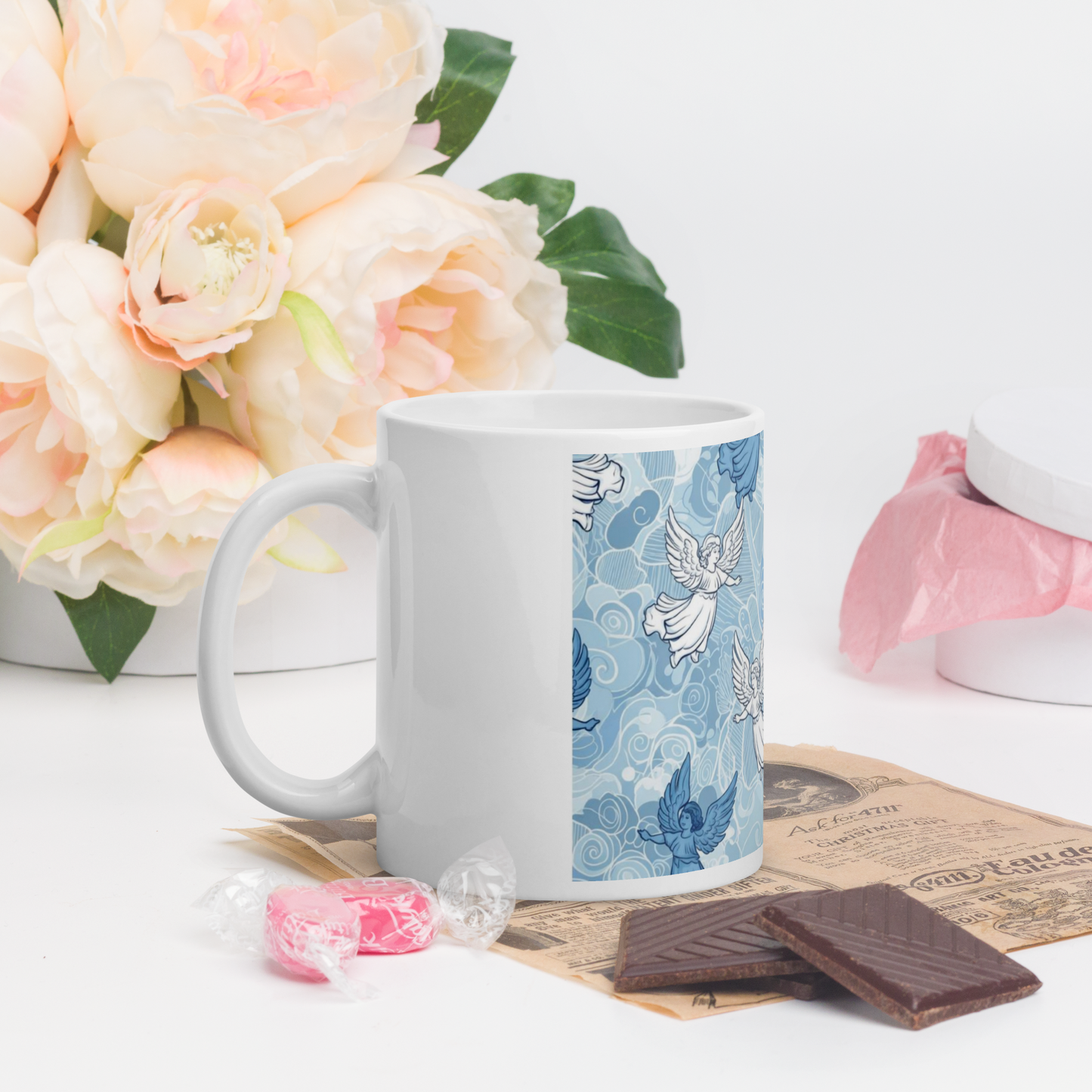 😇 Angel’s Mug – Soft Sky Blue & White | 11 oz