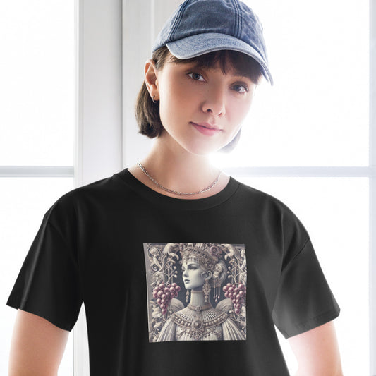 "Stylish cropped cotton Empress t-shirt for women – soft, breathable, and perfect for summer fashion"